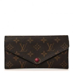 LOUIS VUITTON Women’s Sarah Wallet, Brown & Fuchsia w/ box & dust bag
